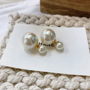 Dernière vente en gros de haute qualité perle boucles d'oreilles célèbre concepteur boucles d'oreilles Vintage élégant bijoux pour femmes