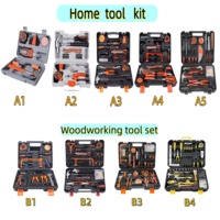 Juego de Herramientas Manuales Multifuncionales de Carcasa Rígida, Kit de Herramientas Profesional para Trabajos en el Hogar, Carpintería, Electricidad y Jardinería