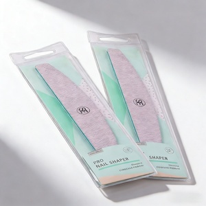PVC clear <strong>Pouch</strong> Custom Private Label Paper Card Flat <strong>Nail</strong> File <strong>Nail</strong> Shaper clear Packaging <strong>Pouch</strong> With Hanging Hole - Product Image 1