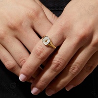 Gemnel 2025 nouvelle bague de bijoux pour filles élégantes à la mode 925 forme carrée nacre avec des anneaux de chevalière de mode étoile
