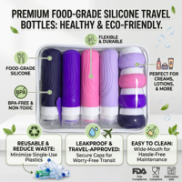 Ensemble de 14 flacons de voyage en silicone, étanches, empilables, trousse de toilette avec étui de voyage, vente en gros directe d'usine