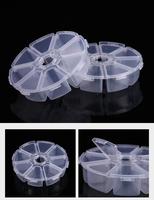 8 compartiments en plastique transparent rond artisanat gemme perles affichage mallette de rangement boîte organisateur conteneur diviseur boîte à bijoux boîte à coudre