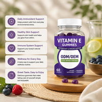 Gummies de Vitamine E OEM – Antioxydant Naturel pour la Santé de la Peau, Soutien Immunitaire, Force des Cheveux et des Ongles, Défense Anti-Âge – Complément Bien-être pour Adultes