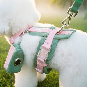 Custom Other Premium 5 Uses Nylon Cotton <b>Dog</b> Bungee Leash Pet <b>Collars</b> & Leashes Harnesses With Bibs Poop Bag Luxury Set - Product Image 2