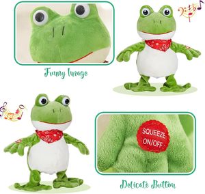 Giocattolo Rana Verde Interattivo Elettronico, Peluche Musicale che Cinguetta, Agita e Si Agita, Animale di Peluche Animato - Product Image 4