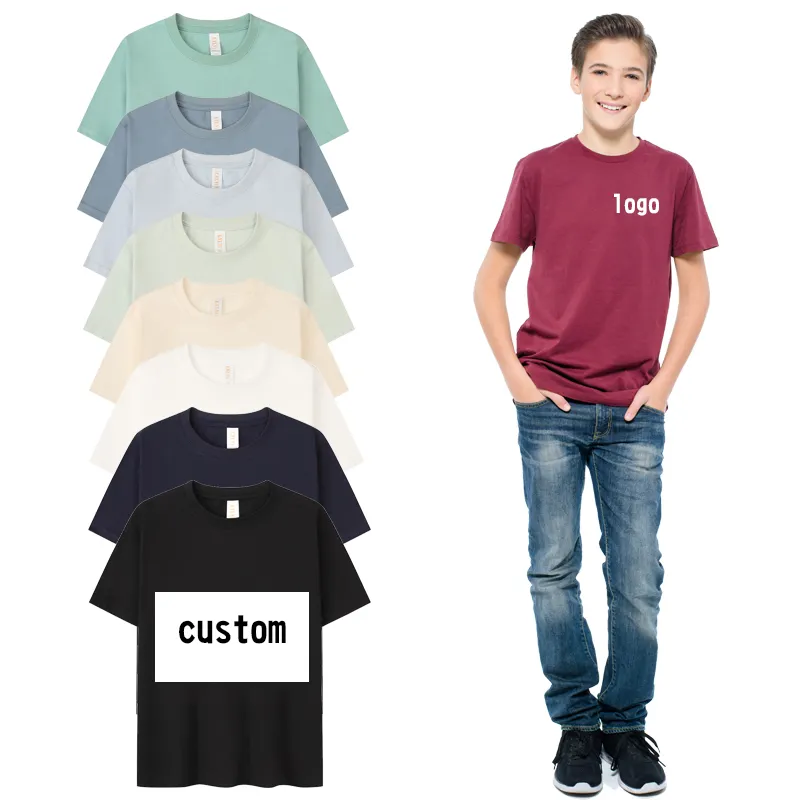 Kids Blank100%cotton T Shirts Tops For Child Infant Custom Summer Solid Tee Children Boy Kids Clothing