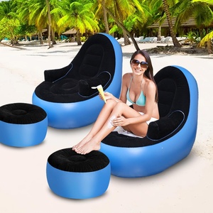 Lazy <b>Sofa</b>, <b>Inflatable</b> <b>Sofa</b>, Family <b>Inflatable</b> Lounge Chair, with <b>Inflatable</b> Foot Cushion, Suitable for Home Garden,Yard,Beach - Product Image 3
