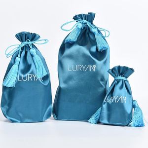 Bolsas de Joyería de Satén con Cordón y Borlas de Buena Calidad, Embalaje para Caja de Joyería - Product Image 6