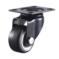 VIMA-Roulette pivotante de 2 pouces pour meubles, 50kg, roulette en PP noir pour chaise, bureau, chariot, canapé, roulette légère