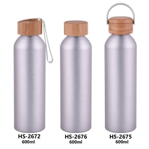 Venta caliente BPA libre con la naturaleza de la tapa de bambú de bebida de aluminio de botella de agua de deporte - Product Image 4