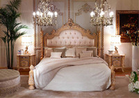 Dubai Neuer Stil Schlafzimmermöbel Holzgeschnitztes Schlafzimmer-Set Barockes Rotes Queensize-Bett