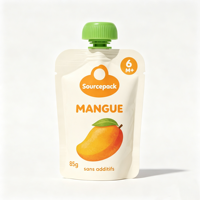 Pochettes à bec verseur personnalisées sans BPA avec fond autoportant pour aliments pour bébés, smoothies, jus, et emballage liquide rechargeable