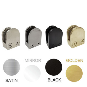 Lan can tay vịn thép không gỉ kính kẹp D hình dạng phẳng trở lại vòng bài trong nhà ngoài trời kính lan can kẹp - Product Image 5