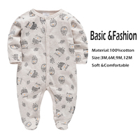 Combinaison pour bébé garçon et fille, 100% coton, imprimé dessin animé, vêtements pour nouveau-nés
