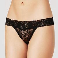 Culotte sexy taille basse en dentelle tricotée pour femme, transparente, ajourée, antibactérienne, séchage rapide, grande taille, string