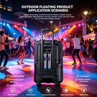 GENCE Enceinte portable intelligente avec écran, audio sans fil, enceinte KTV domestique avec lumière LED, radio FM, carte TF, USB pour fêtes et camping