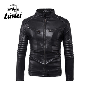 Manteau utilitaire de moto avec logo personnalisé pour hommes avec col montant en cuir PU blouson surdimensionné imperméable pour veste d'hiver et d'automne - Product Image 1