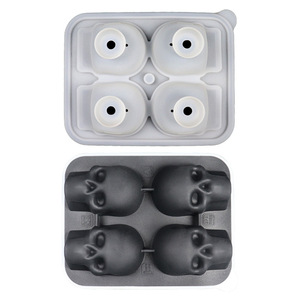 Venta al por mayor, barato, recién llegado, molde de silicona ecológico sin BPA, personalizable, con forma de calavera, reutilizable, para hacer bolas de hielo. - Product Image 3