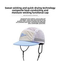 Gorra de surf de malla de nailon con diseño hueco para playa y deportes de verano, de secado rápido, de 6 paneles, ajustable, unisex, con visera tipo pico de pato, fresca
