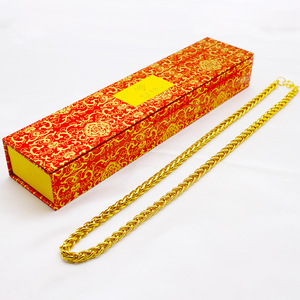 Collana da uomo YL Dashing in lega placcata <span class=keywords><strong>oro</strong></span> 18K con catena a bambù, set regalo per ragazzi con confezione regalo - Product Image 3