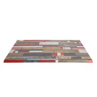 Table de salle à manger extérieure moderne Kbana Rouge 1200*700 MM, étanche, extensible, en bois, pour café, hôtel, salle à manger