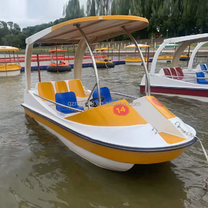 Bote Eléctrico para 5 Personas con Drenaje Automático, Bote a Pedal de Fibra de Vidrio, Bote Pequeño de Recreo para Parques Acuáticos - Product Image 2