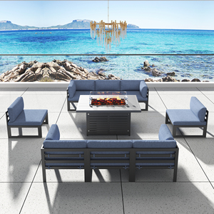 Fulin Sofa de luxe de grande qualité Big Lots en <span class=keywords><strong>rotin</strong></span> pour foyer au gaz Sofa d'extérieur en aluminium Mobilier de jardin - Product Image 5