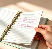 Cuaderno Espiral A5 de PU Suave al Tacto, 100 Hojas de Papel Grueso Rayado, Encuadernación con Alambre Dorado, Diario, Cuaderno de Escritura para Oficina y Escuela
