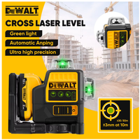 Niveau laser industriel autonivelant DW089LG, 12 lignes 3D à 360 degrés, vertical, batterie lithium 12V, laser vert horizontal, intérieur/extérieur