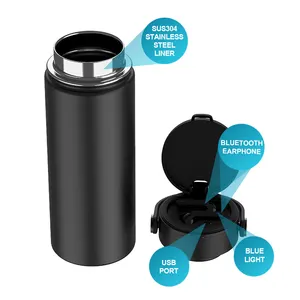 Bluetooth Wasser flasche TWS 5.1 True Wireless Bluetooth Ohrhörer Kopfhörer Doppelwandige Heiß-und Kaltvakuum-Wasser flaschen kopfhörer