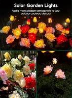 Bahan Baru Led tahan air luar ruangan lampu lanskap lampu mawar dekorasi rumah bunga mawar matahari 3/5/7 kepala Led