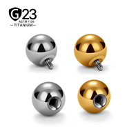 Aopo ASTM F136 Titane de qualité implantable plaqué or 18 carats avec zircon, labret à filetage interne pour hélix, tragus, lèvre, bijoux de corps pour mariage