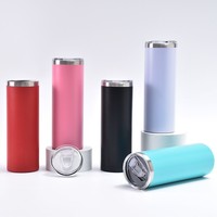 Gobelet isotherme en acier inoxydable bleu clair de 20 oz, tasse à café de bureau, tasse à bière de camping, bouteille d'eau sous vide pour garder au frais