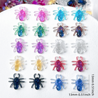 Breloques pour ongles en forme d'araignée 3D lumineuses, ornements transparents colorés pour ongles en forme d'araignée, brillent dans le noir, décorations miniatures pour ongles en forme d'araignée pour Halloween