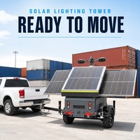 Tour d'éclairage solaire mobile de grande capacité avec lumières LED et générateur de secours pour l'extérieur