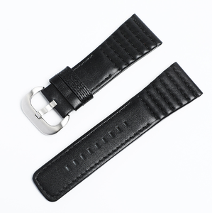 Correa de Reloj de Cuero Genuino de Vaca de Lujo de 28 mm, Negra con Costuras, para Reloj Seven <span class=keywords><strong>Friday</strong></span> - Product Image 5