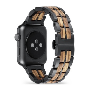 Per <span class=keywords><strong>Apple</strong></span> <span class=keywords><strong>Watch</strong></span> in legno fascia di lusso in acciaio inox per serie Ultra 2, Ultra, serie 10/9 8/7/6/<span class=keywords><strong>SE</strong></span>/5/4/3 - Product Image 3