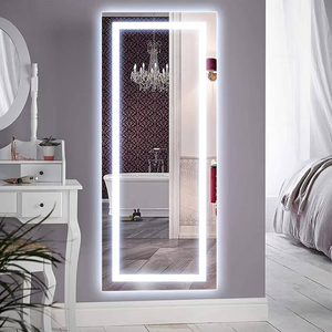 Espejos de baño LED inteligentes rectangulares modernos, Gran piso de longitud completa, Plata personalizada iluminada para uso en salón - Product Image 1