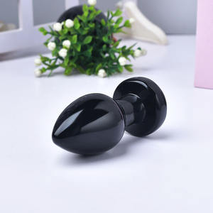 Bouchons anaux en obsidienne noire naturelle Bouchons anaux en pierre de cristal de quartz Ampoule d'oeuf - Product Image 4