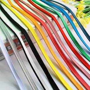 100 mètres/rouleau 1 cm de largeur élastique Polyester extensible <span class=keywords><strong>ruban</strong></span> <span class=keywords><strong>sergé</strong></span> tissu <span class=keywords><strong>ruban</strong></span> passepoil cordon bande d'emballage pour canapé rideau couette - Product Image 1