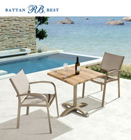 Meubles de balcon d'extérieur pour table à manger carrée en aluminium