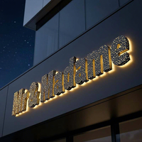 Enseignes décoratives lumineuses 3D LED personnalisées effet ciel étoilé perforé pour centres commerciaux, entreprises, hôpitaux, parcs