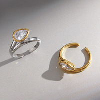 Bague ouverte en zircon Sonata pour femme, bicolore or et argent, avec cristaux scintillants, cadeau idéal pour le quotidien, finition dorée.