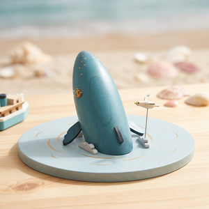 Whale Watching Hard Maple Hand-Cranked <b>Music</b> <b>Box</b> with Blue Danube Waltz (30s Sound Duration) - Product Image 3
