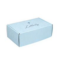 Boîte d'expédition personnalisée pour avion, luxe, bleue, en carton ondulé, écologique, avec pelliculage mat, pour petites entreprises