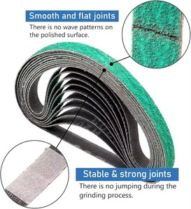 25 bandes abrasives en zircone de 3/8 po x 13 po pour ponceuse à bande pneumatique, grain 40-120 pour métal - Product Image 3