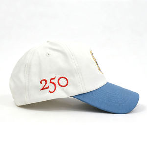Gorra Personalizada para el 250 Aniversario, MOQ Bajo, OEM ODM, Parche con Sello de Águila Bordado, Dos Tonos Azul y Blanco, Estructurada de 5 Paneles - Product Image 5