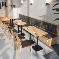 Ensemble de mobilier de restaurant moderne en bois pour café, avec banquette, chaises et table, en promotion