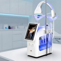Appareil professionnel électrique 11 en 1 pour l'esthétique, le nettoyage de la peau, le soin oxygénant du visage, le traitement de l'acné, machine de spa en plastique