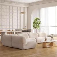 Canapé modulaire compact de style italien minimaliste moderne, canapé d'angle en tissu carré, appartement, villa, salon gonflable
